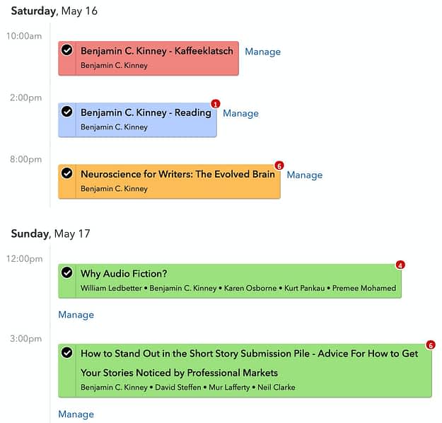 Ben Kinney's Flights of Foundry schedule