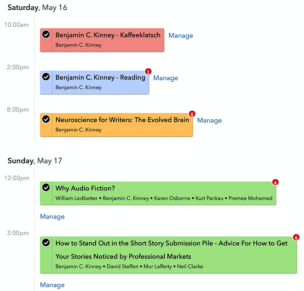 Ben Kinney's Flights of Foundry schedule